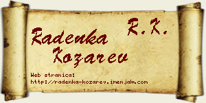 Radenka Kozarev vizit kartica